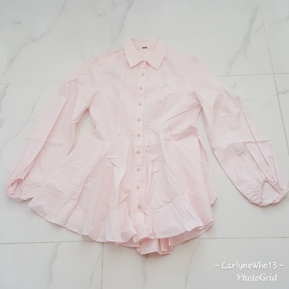 FP Pink All The Time Tunic Button Down Blouse - Picture 3 of 6